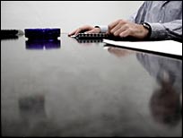 Person sitting at conference table